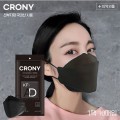 CRONY 韓國製夏季三層KF-AD成人黑色口罩 (非獨立包裝) (1套50個口罩) 一套5包 ，1包10個 合共50個口罩  (購買3套或以上$59每套)